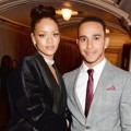 Rihanna dan Lewis Hamilton di British Fashion Awards 2014