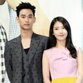 Kim Soo Hyun dan IU di Jumpa Pers 'Producer'