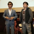 Giring Ganesha dan Ariel di Konferensi Pers Vidio.com Music Battle
