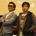 Giring Ganesha dan Ariel di Konferensi Pers Vidio.com Music Battle