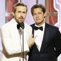 Ryan Gosling dan Brad Pitt di Golden Globe Awards 2016