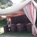 Dekorasi Semi-Outdoor di Lokasi Resepsi Dimas-Tika