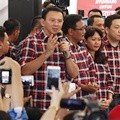 Basuki Tjahaja Purnama dan Djarot Saiful Hidayat Sambangi Posko Rumah Lembang Usai Mencoblos