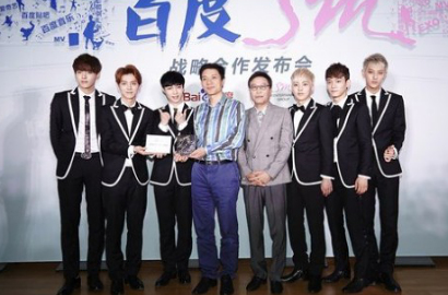 EXO-M Hadiri Peresmian Kerja Sama SM dan Baidu