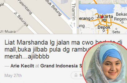 Beredar Isu Marshanda Lepas Jilbab dan Jalan Bareng Pria Bertato