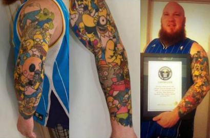 Pria Ini Pecahkan Rekor Dunia dengan Tato Simpson