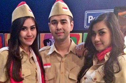 Ini Foto Narsis Raffi Ahmad, Jupe dan Raisa Sambut HUT RI ke-69
