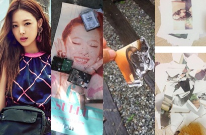 Frustasi Berita Kencan, Fans Robek dan Bakar Foto Sulli f(x)