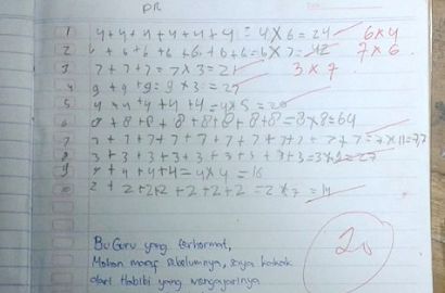 PR Matematika Siswa Kelas 2 SD Hebohkan Netter