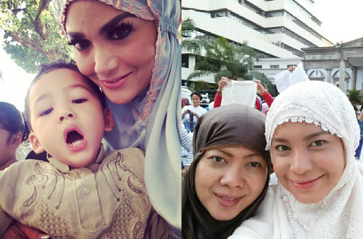 Krisdayanti dan Rossa Foto Selfie di Perayaan Idul Adha