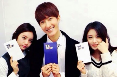 Zhou Mi SuJu Rayakan Debut Jadi MC 'The Show' Bareng Hyeri dan Jiyeon T-ara