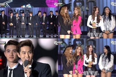 EXO Menang Best Male dan Sistar Best Female Group MAMA 2014