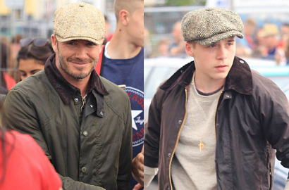 Kompak, David dan Brooklyn Beckham Pose Ganteng Pakai Topi