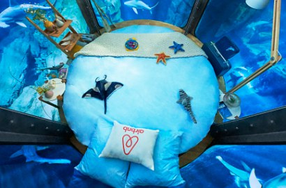 Kamar Ini Berikan Sensasi Tidur Dikelilingi Ikan Hiu, Berani Coba?