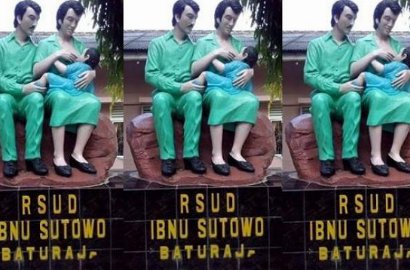 Dinilai Mirip LGBT, Patung Ibu Menyusui RSUD Baturaja Dihujat