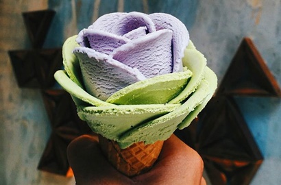 Super Cantik, Es Krim Gelato Mawar Ini Dijamin Bikin Ngiler