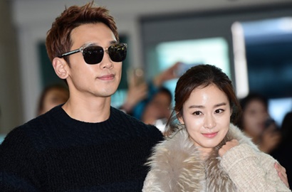 Tiba di Bali, Awas Cemburu Lihat Foto Rain Rangkul Kim Tae Hee di Bandara