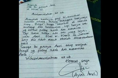 Heboh dan Viral, Surat Ijin Sakit Amel yang Dibalas Gurunya Lebih Dramatis