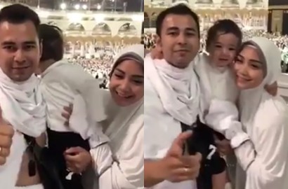 Bikin Raffi-Nagita Bangga, Rafathar Khusyuk Saat Tawaf dan Cium Ka'bah