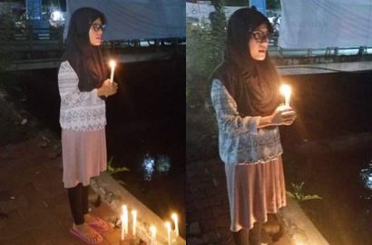 Dukung Ahok, Aksi Nurul Nyalakan Lilin Sendirian di Padang Viral di Medsos