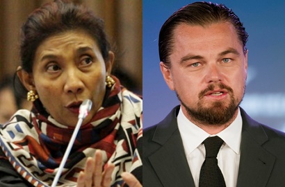 'Tegas' Tenggelamkan Kapal', Menteri Susi Dipuji Aktor Leonardo DiCaprio