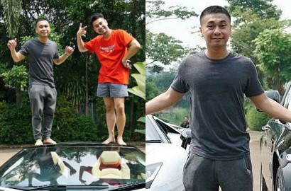 Raditya Dika Tegang Ala 'Kanebo Kering' Naik ke Atap Lamborghini Raffi, Fans Ngakak