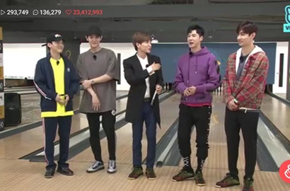 Usai Tanding Bowling, TVXQ-EXO dan Leeteuk Adu Ganteng di Foto Ini