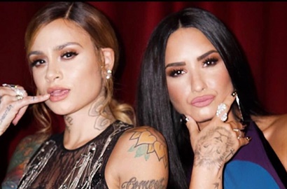 Tur Bareng, Demi Lovato Cium Kehlani di Atas Panggung